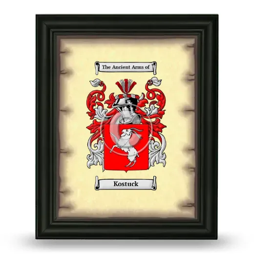 Kostuck Coat of Arms Framed - Black