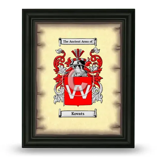 Kovats Coat of Arms Framed - Black