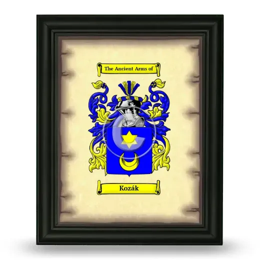 Kozák Coat of Arms Framed - Black