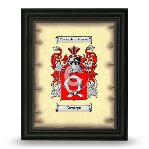 Kozaryn Coat of Arms Framed - Black