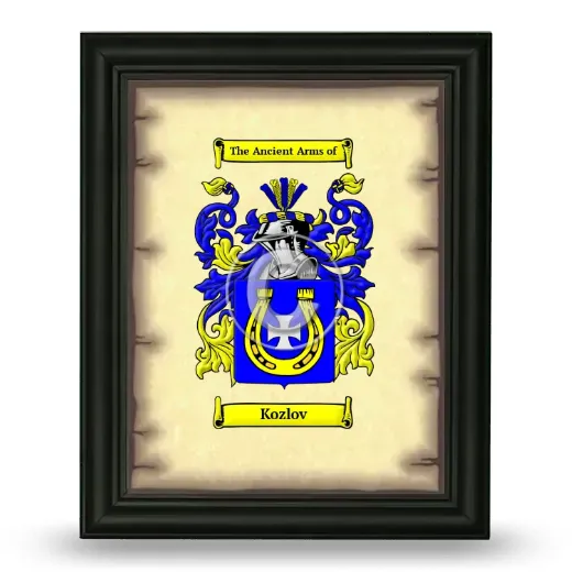 Kozlov Coat of Arms Framed - Black