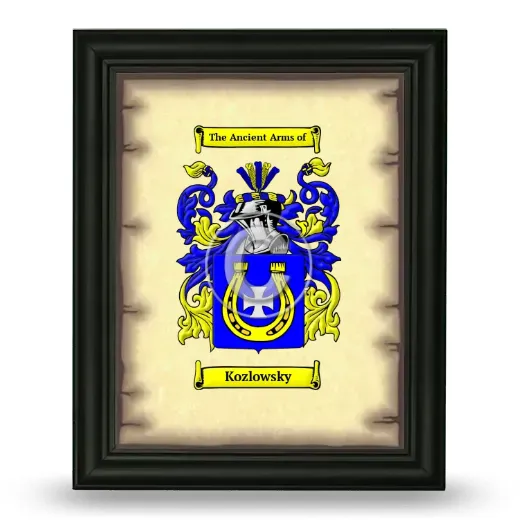 Kozlowsky Coat of Arms Framed - Black