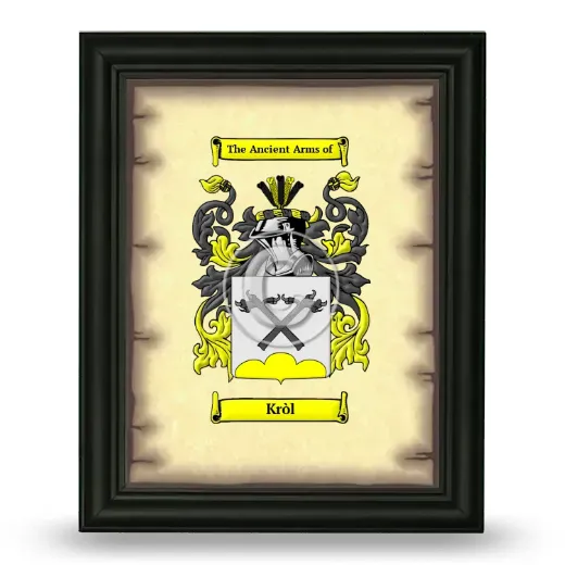 Kròl Coat of Arms Framed - Black