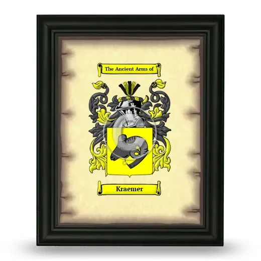 Kraemer Coat of Arms Framed - Black