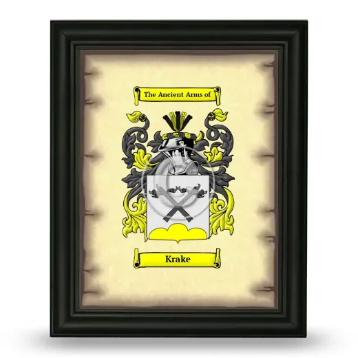 Krake Coat of Arms Framed - Black