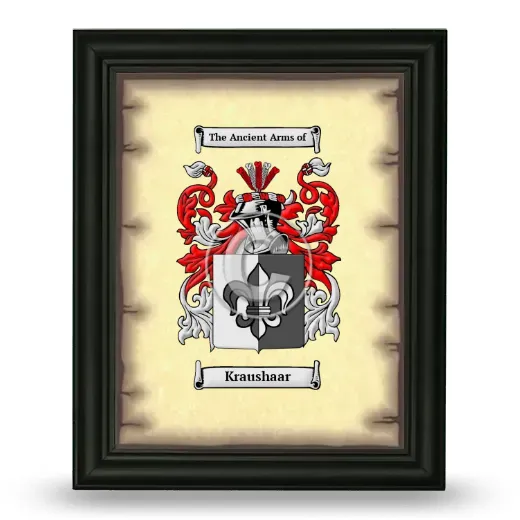 Kraushaar Coat of Arms Framed - Black