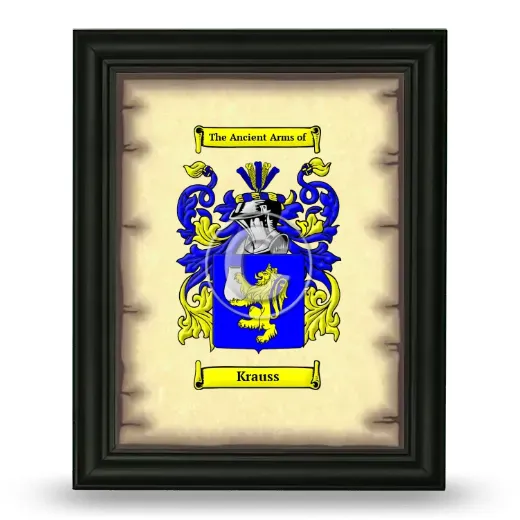 Krauss Coat of Arms Framed - Black