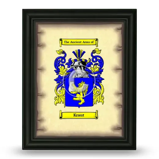 Kraut Coat of Arms Framed - Black