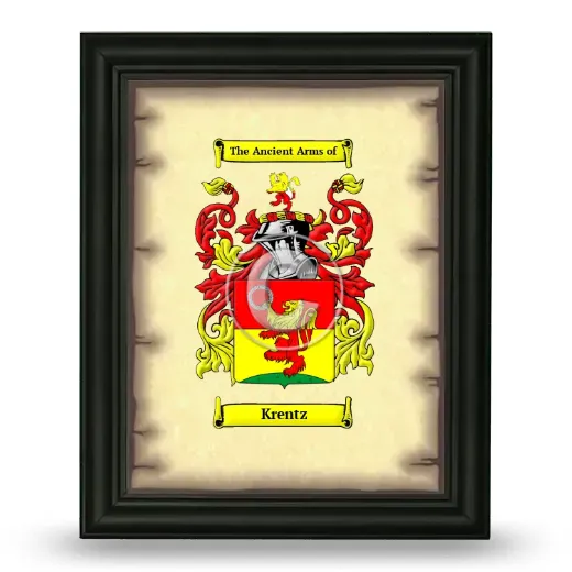 Krentz Coat of Arms Framed - Black