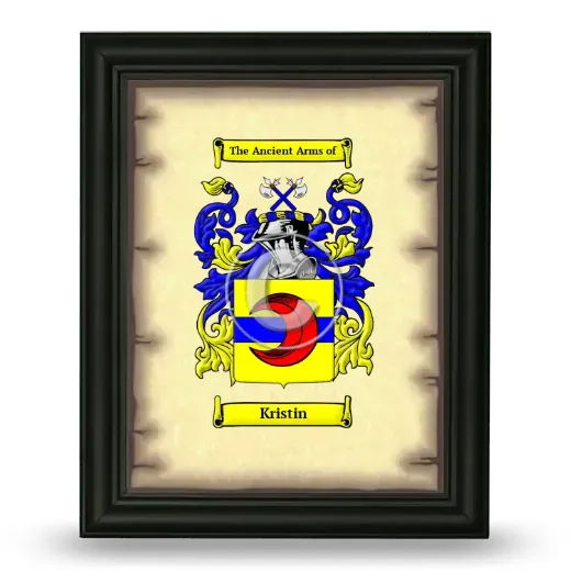 Kristin Coat of Arms Framed - Black