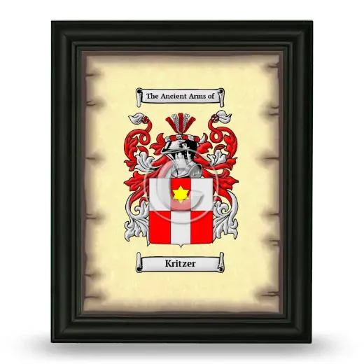 Kritzer Coat of Arms Framed - Black
