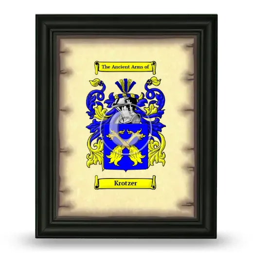 Krotzer Coat of Arms Framed - Black