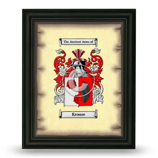 Krouse Coat of Arms Framed - Black