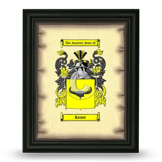 Krout Coat of Arms Framed - Black