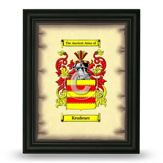 Krudener Coat of Arms Framed - Black