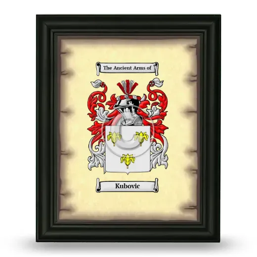 Kubovic Coat of Arms Framed - Black