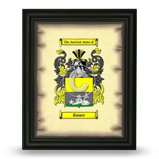 Kunce Coat of Arms Framed - Black
