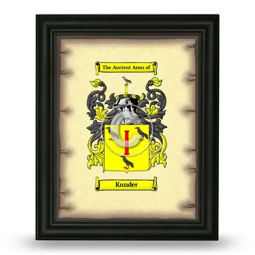 Kunder Coat of Arms Framed - Black