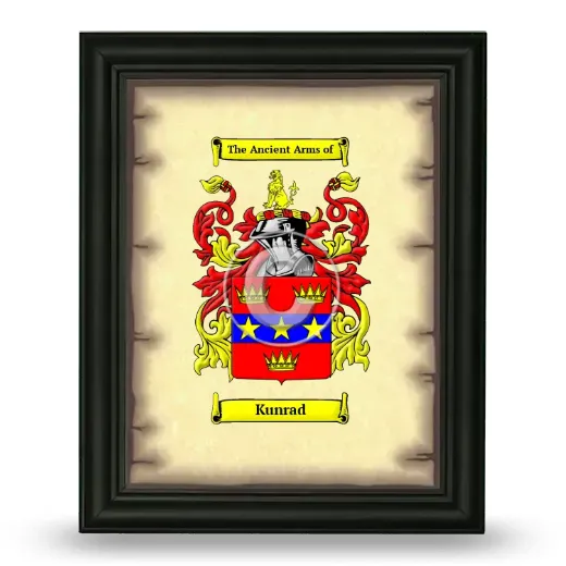 Kunrad Coat of Arms Framed - Black