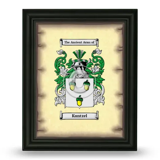 Kuntzel Coat of Arms Framed - Black
