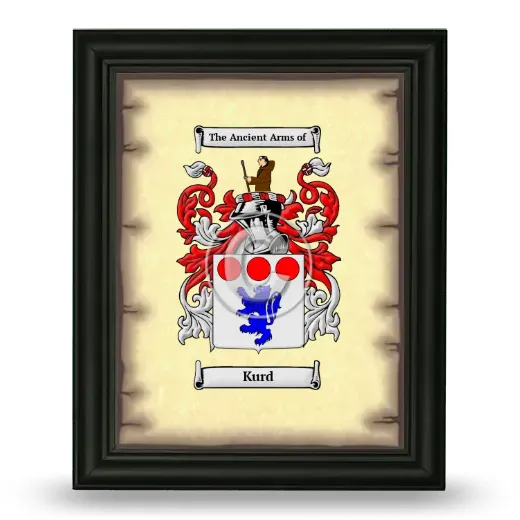 Kurd Coat of Arms Framed - Black