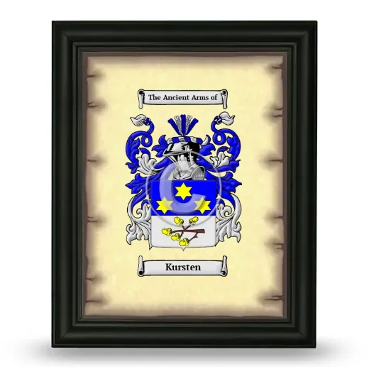 Kursten Coat of Arms Framed - Black