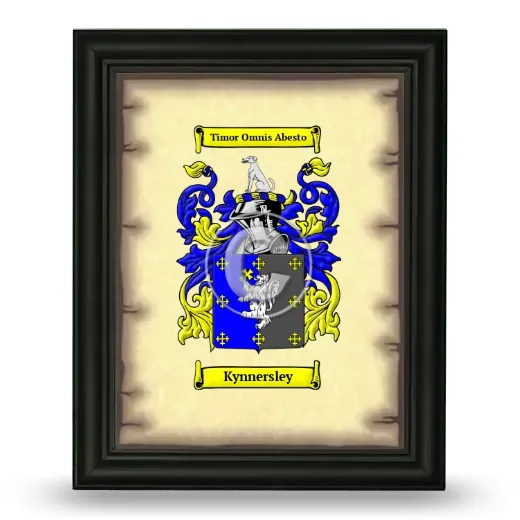 Kynnersley Coat of Arms Framed - Black