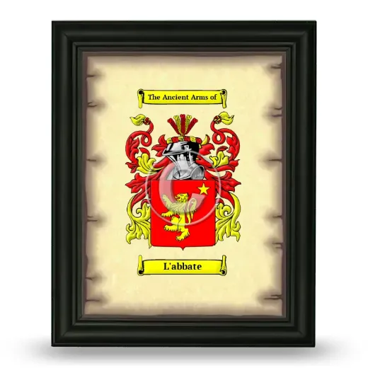L'abbate Coat of Arms Framed - Black
