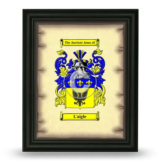 L'aigle Coat of Arms Framed - Black