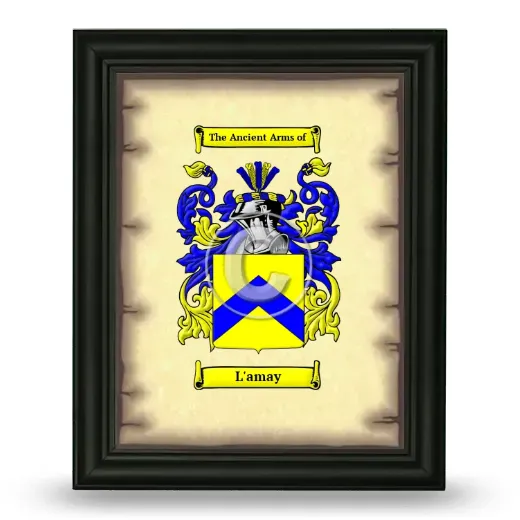 L'amay Coat of Arms Framed - Black