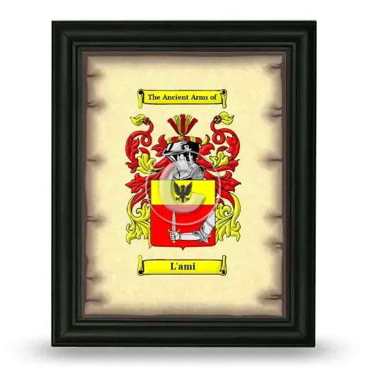 L'ami Coat of Arms Framed - Black