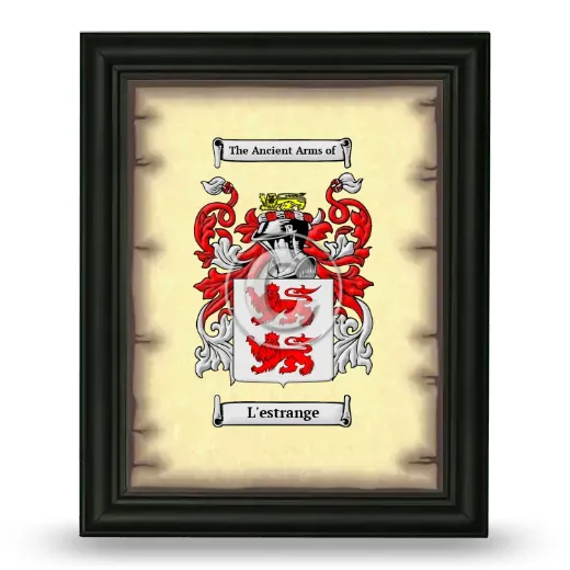 L'estrange Coat of Arms Framed - Black