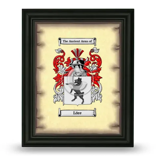 Löre Coat of Arms Framed - Black