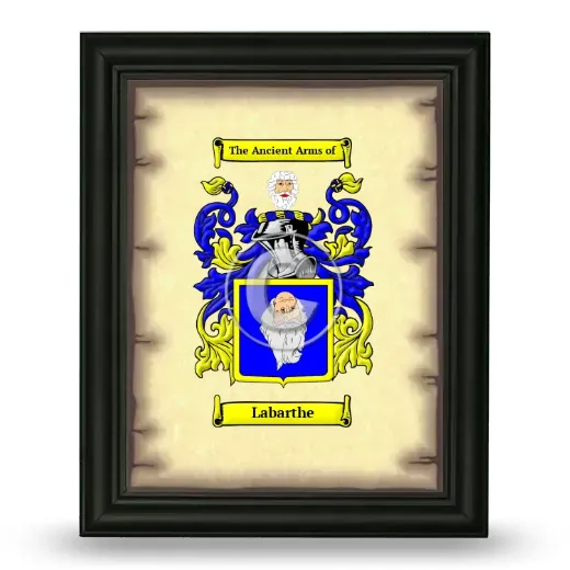 Labarthe Coat of Arms Framed - Black