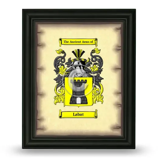 Labat Coat of Arms Framed - Black