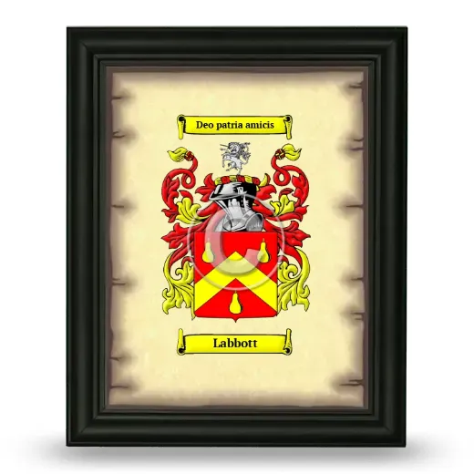 Labbott Coat of Arms Framed - Black