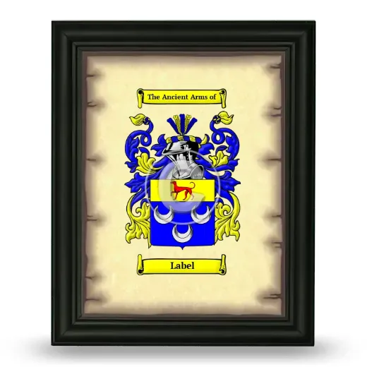 Label Coat of Arms Framed - Black