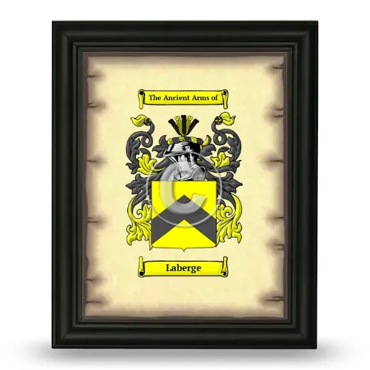 Laberge Coat of Arms Framed - Black