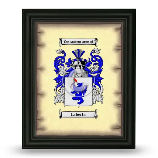 Laberta Coat of Arms Framed - Black