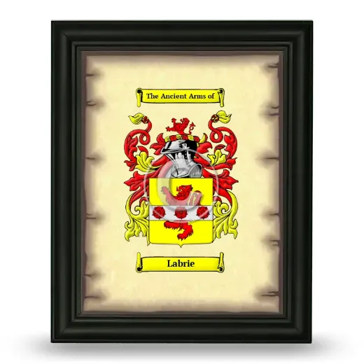 Labrie Coat of Arms Framed - Black