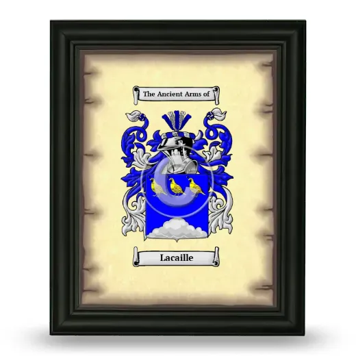 Lacaille Coat of Arms Framed - Black