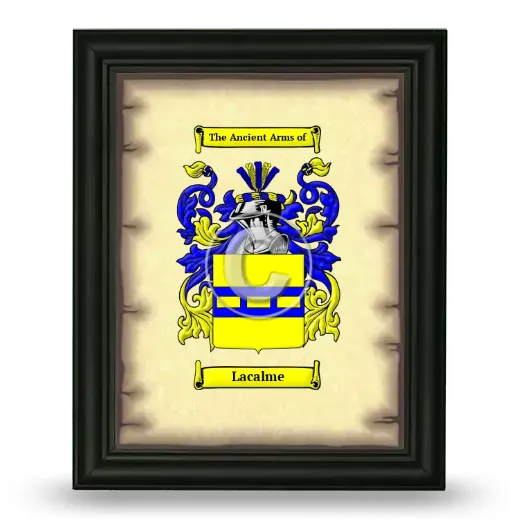 Lacalme Coat of Arms Framed - Black