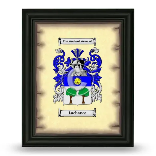 Lachance Coat of Arms Framed - Black