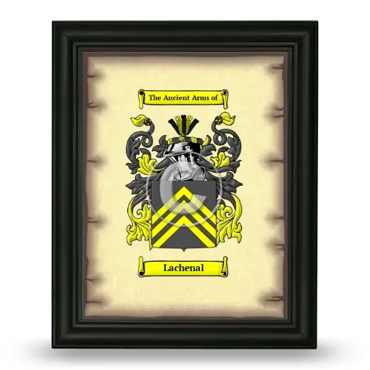 Lachenal Coat of Arms Framed - Black