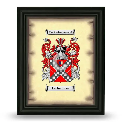 Lachenman Coat of Arms Framed - Black