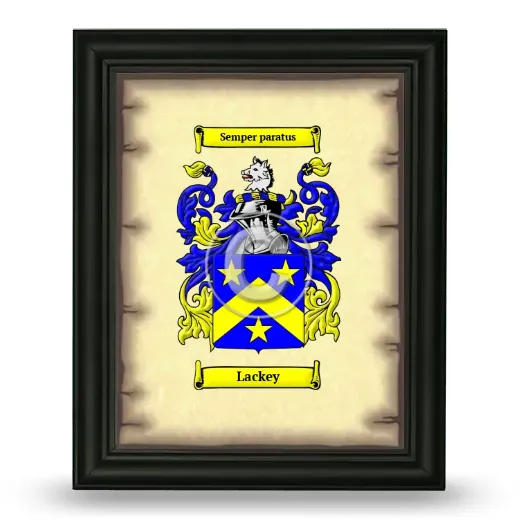 Lackey Coat of Arms Framed - Black