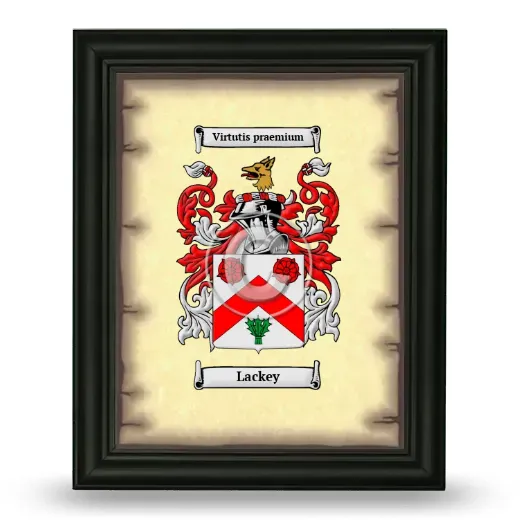 Lackey Coat of Arms Framed - Black