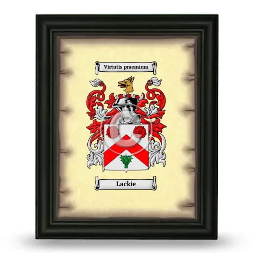 Lackie Coat of Arms Framed - Black