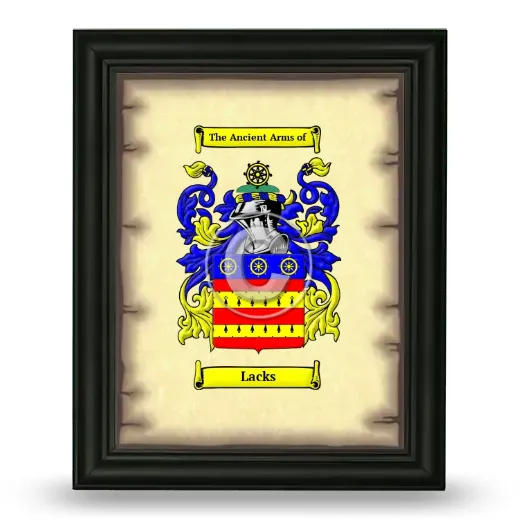 Lacks Coat of Arms Framed - Black