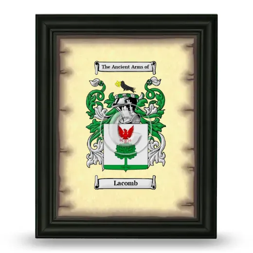 Lacomb Coat of Arms Framed - Black